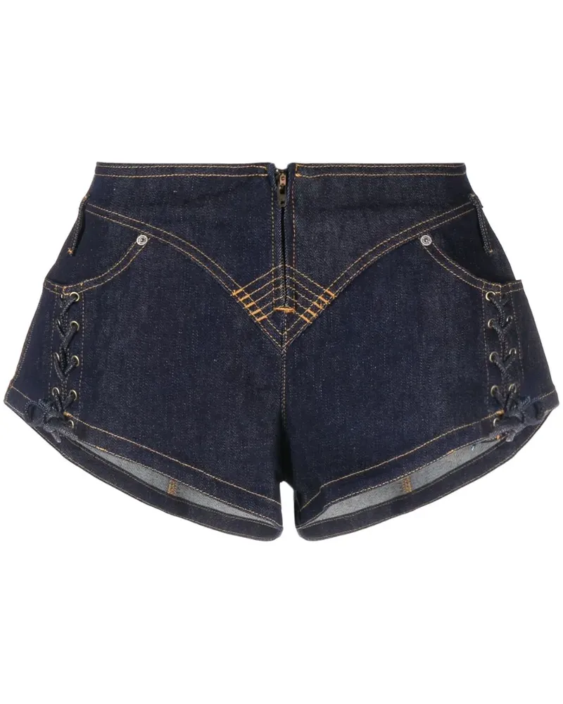 Jean Paul Gaultier Jeans-Shorts mit Schnürung - Blau Blau