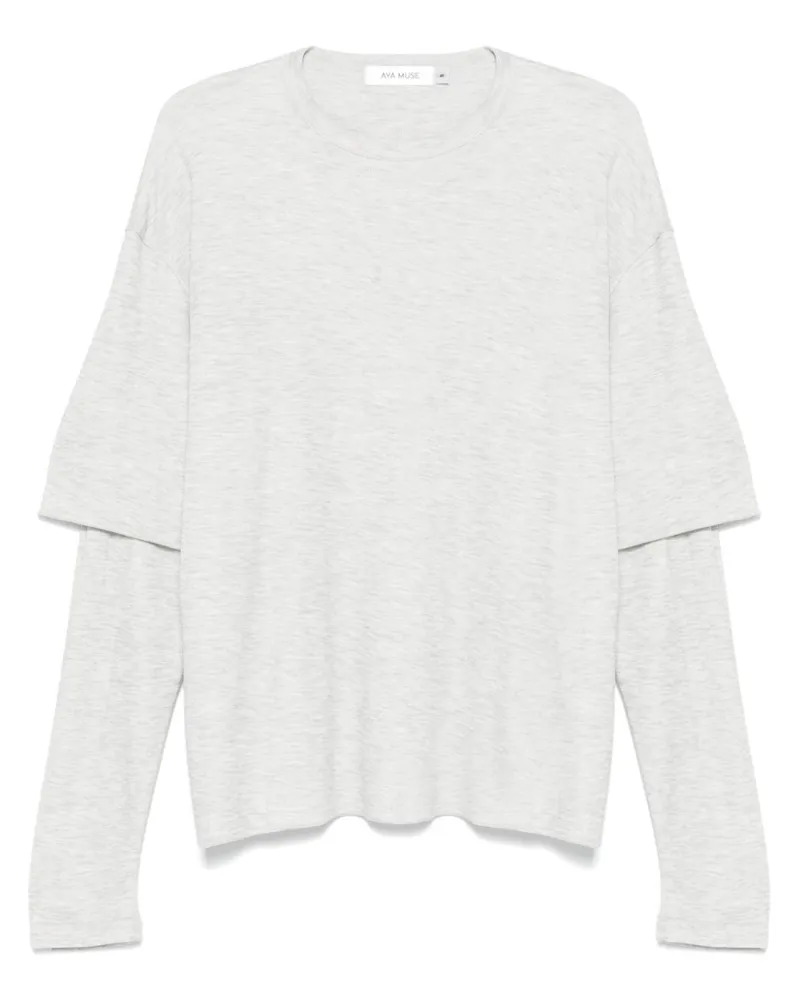 Aya Muse T-Shirt im Layering-Look - Grau Grau