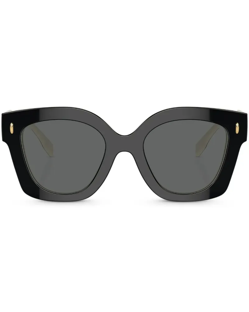 Tory Burch Miller Pushed Sonnenbrille mit quadratischer Form - Schwarz Schwarz