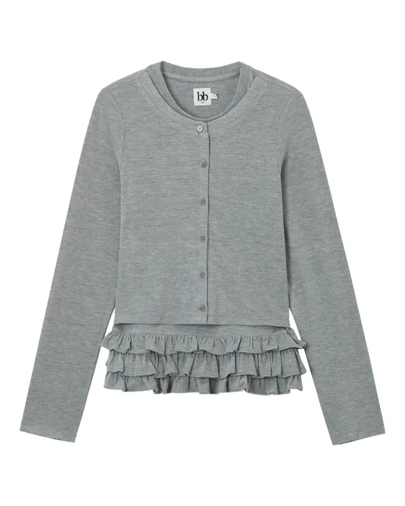b+ab ruffled cardigan - Grau Grau