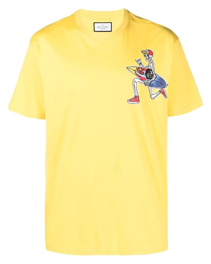 Philipp Plein T-Shirt mit Hawaii-Print - Gelb Gelb