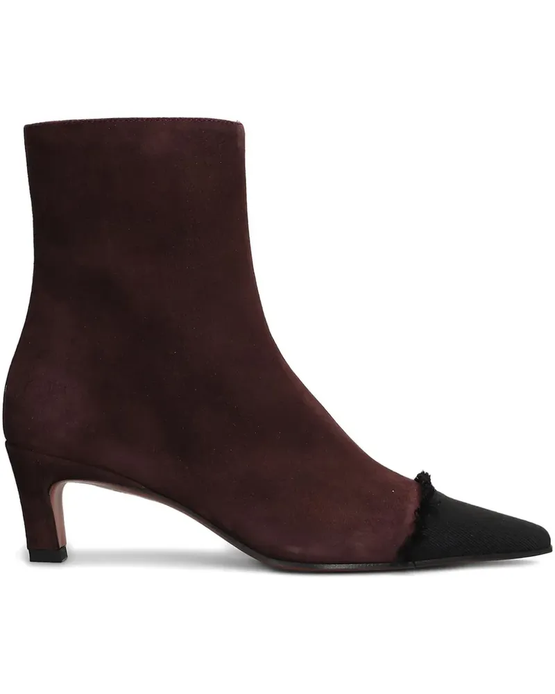 FESTA Milano 50mm frayed-detail pointed-toe boots - Rot Rot