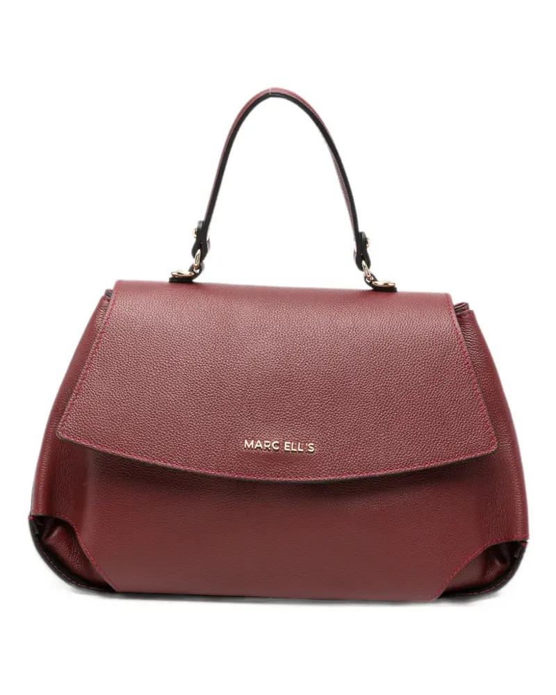 MARC ELLIS Spency grained-leather shoulder bag - Rot Rot