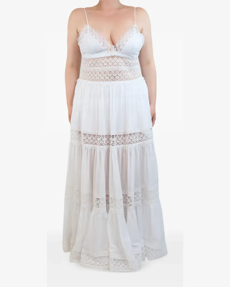 Charo Ruiz Besticktes Maxikleid - Weiß Weiß