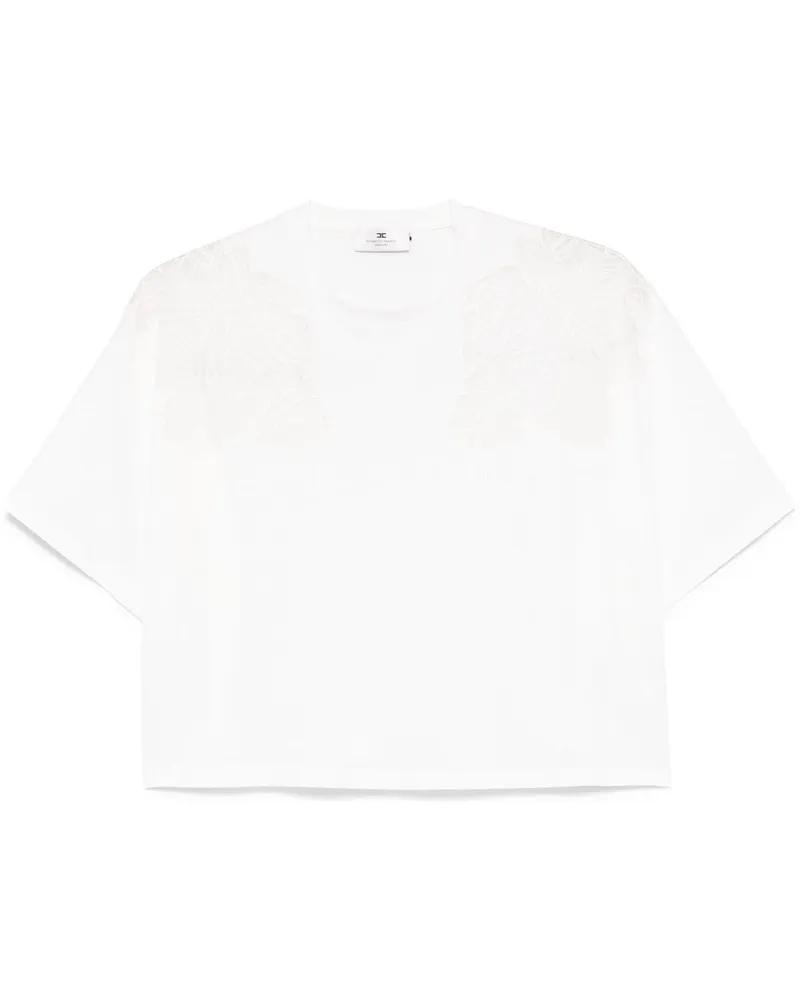 Elisabetta Franchi T-Shirt mit Stickerei - Weiß Weiß