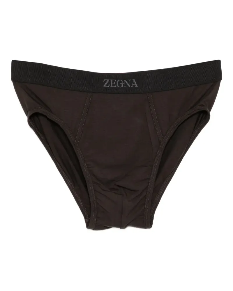 Ermenegildo Zegna logo-waistband briefs - Braun Braun