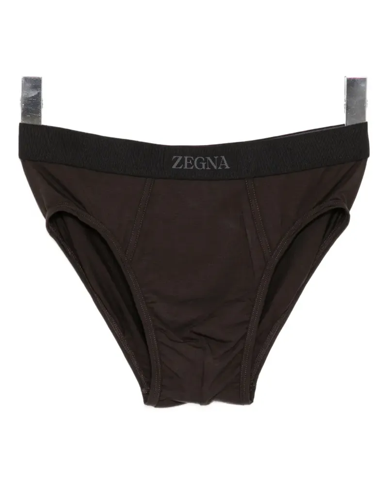 Ermenegildo Zegna logo-waistband briefs - Braun Braun