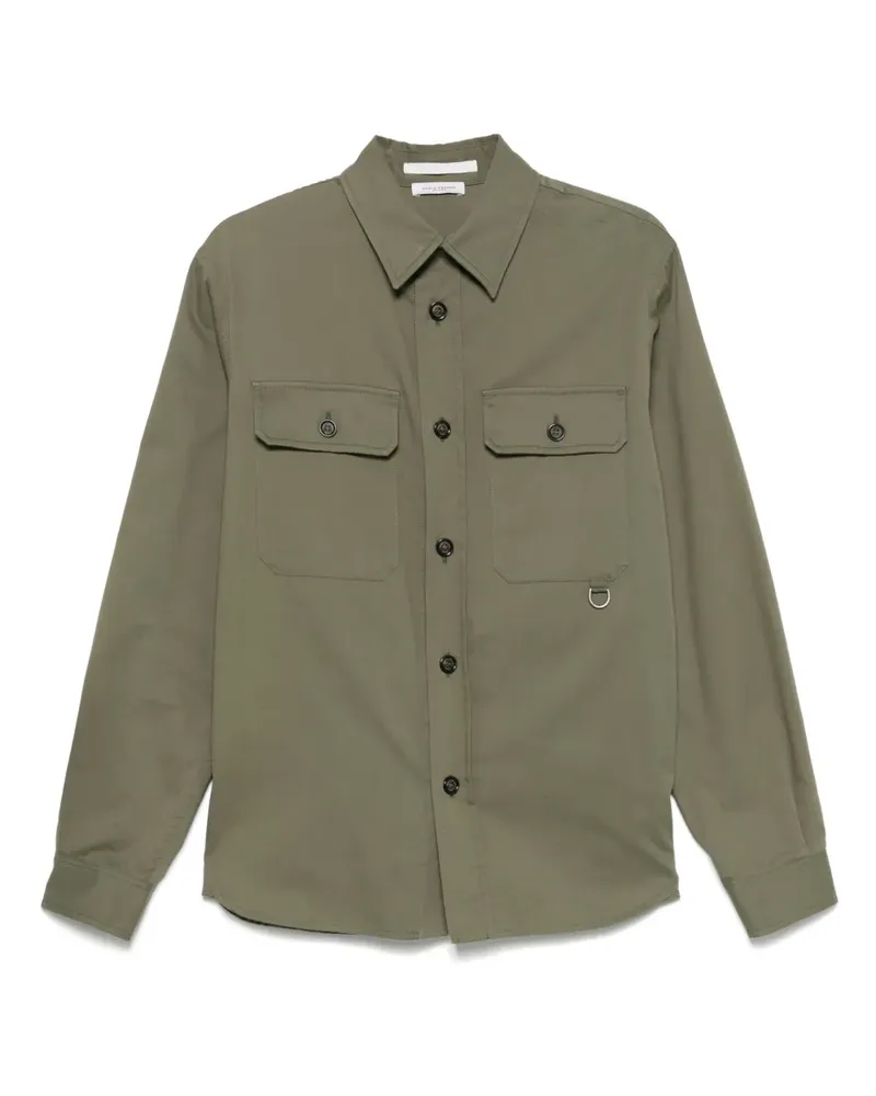 Paolo Pecora Milano Hemd aus gebürstetem Gabardine - Grün Grün