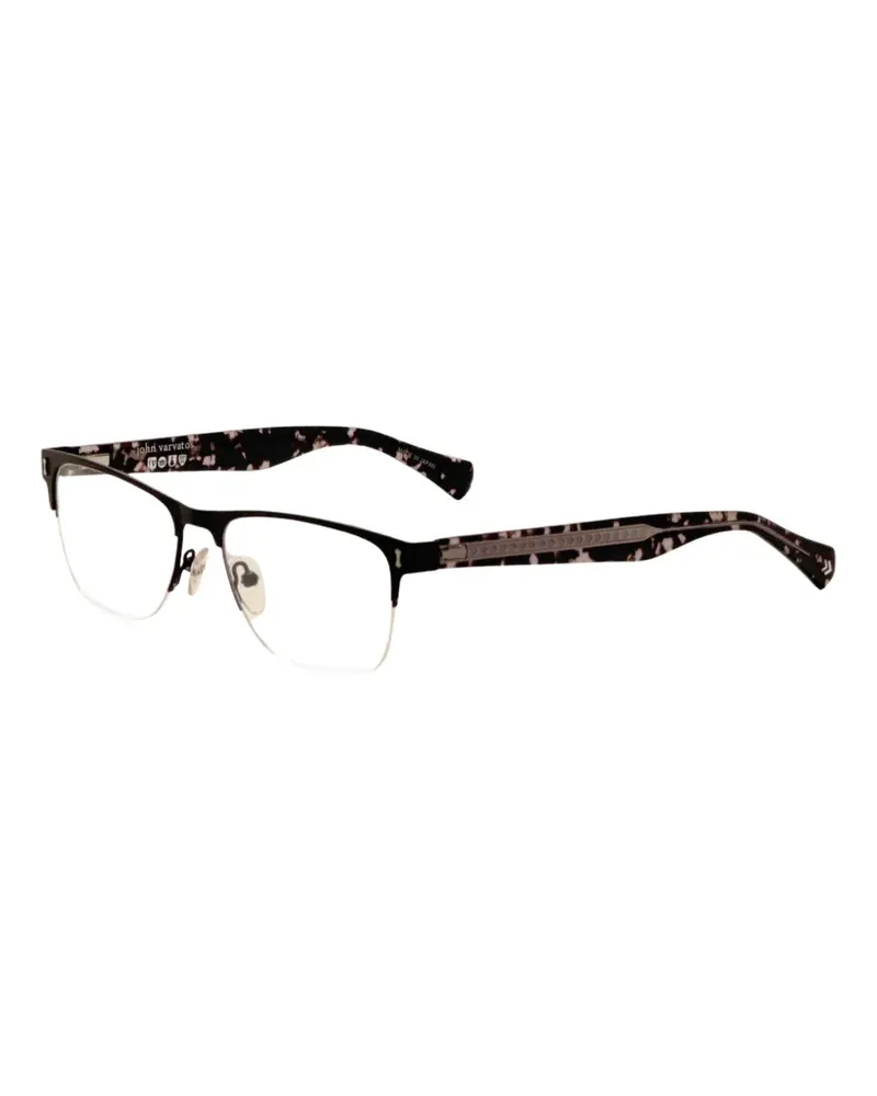John Varvatos Brille mit eckigem Gestell - Schwarz Schwarz