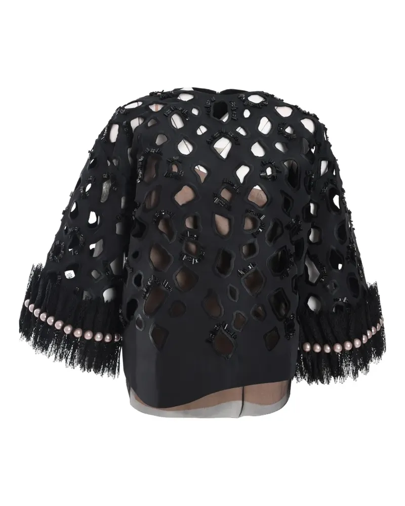 Biyan Jadine Bluse mit Cut-Out - Schwarz Schwarz
