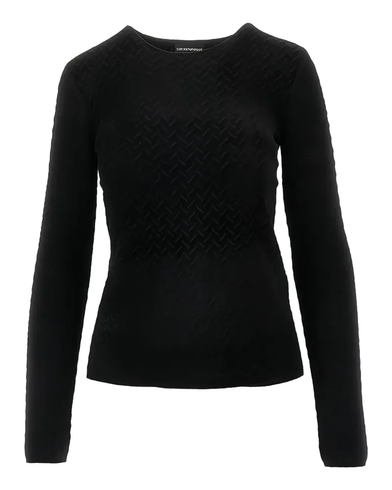 Emporio Armani Texturierter Pullover - Schwarz Schwarz