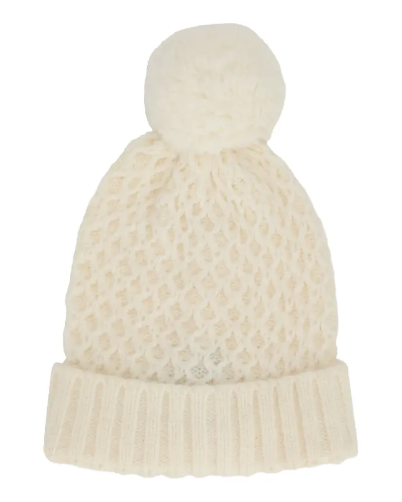 MOORER Haven-Wiv pom-pom knit beanie hat - Weiß Weiß
