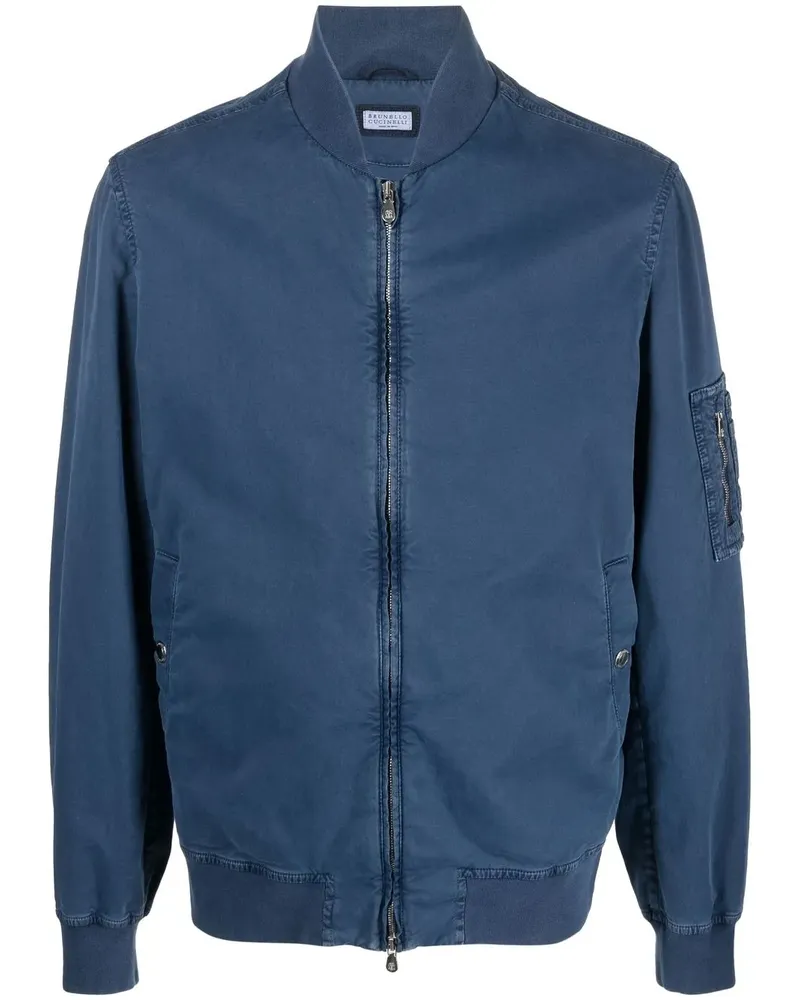 Brunello Cucinelli Bomberjacke mit Reißverschluss - Blau Blau
