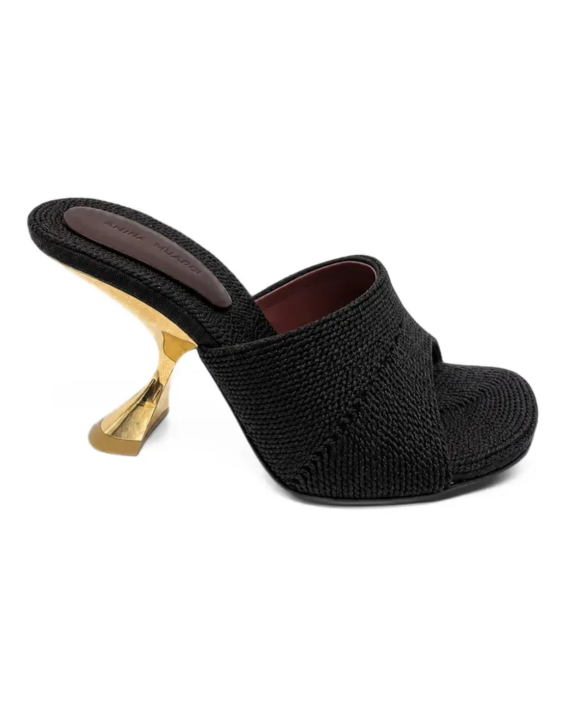 Amina Muaddi Taylor Sandalen aus gewebtem Raffiabast - Braun Braun