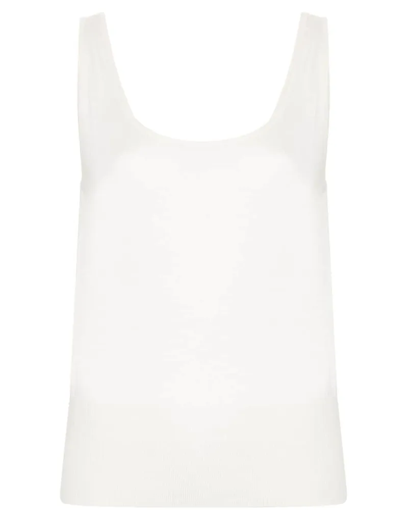 Eleventy Geripptes Trägershirt - Weiß Weiß