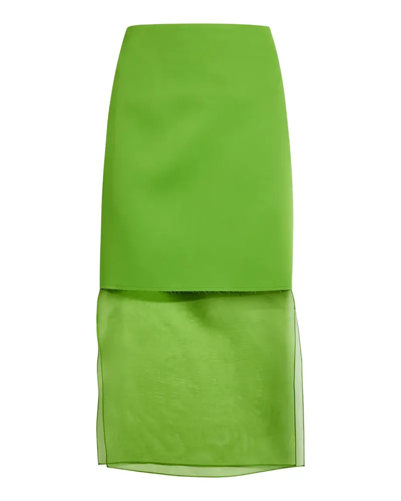 KHAITE sheer hem mid skirt - Grün Grün