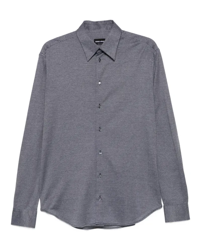 Giorgio Armani geometric-print long-sleeve shirt - Blau Blau