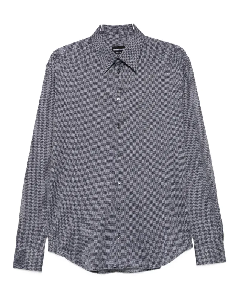 Giorgio Armani geometric-print long-sleeve shirt - Blau Blau