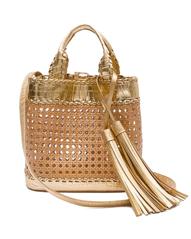 ISLA Medium Tassels tote bag - Nude Nude