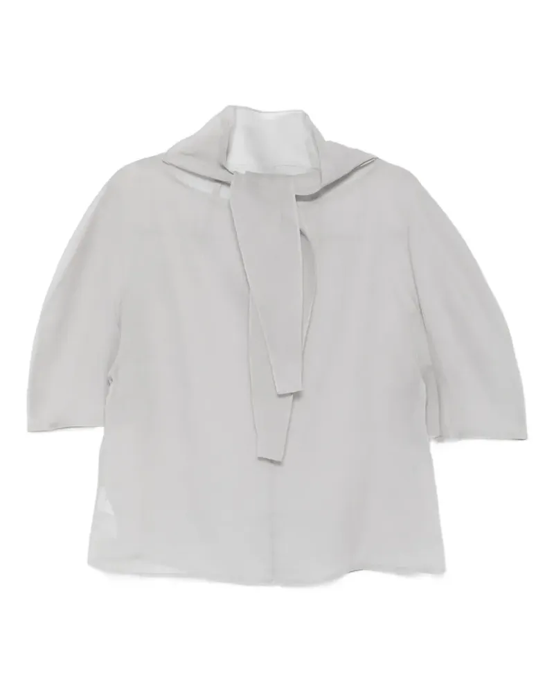 AMOMENTO Bluse mit Schnürung - Grau Grau