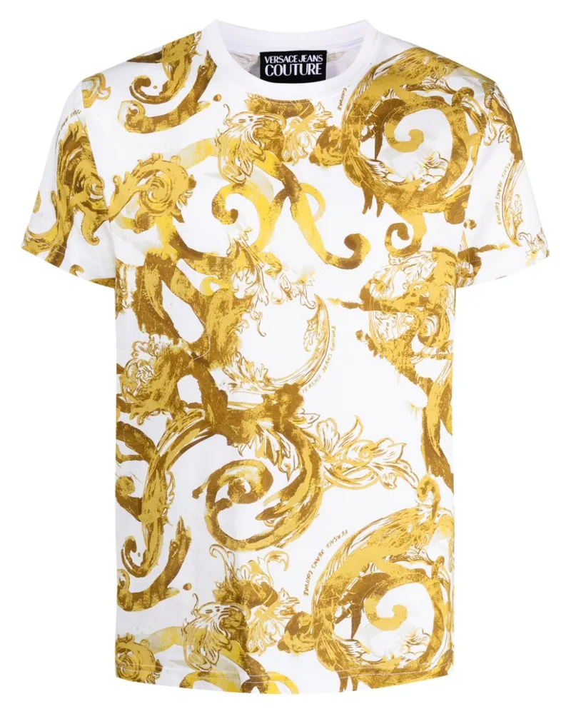 Versace Jeans T-Shirt mit Barock-Print - Weiß Weiß