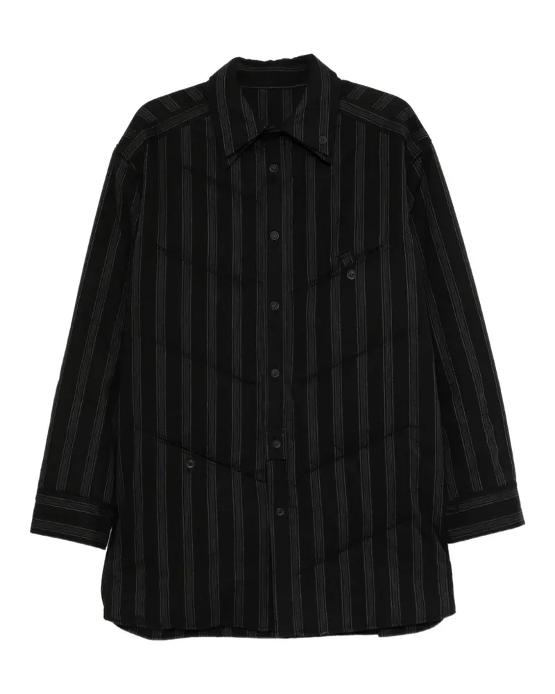 Yohji Yamamoto Wattiertes Diagonal Hemd - Blau Blau