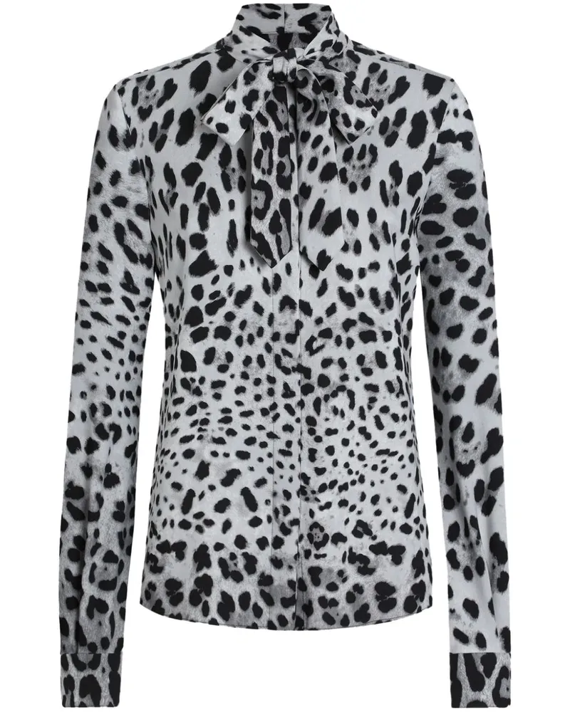 Dolce & Gabbana Bluse mit Animal-Print - Grau Grau