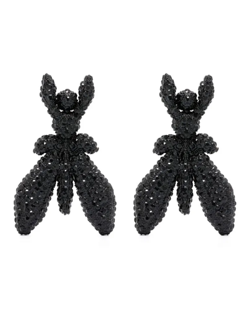 Patrizia Pepe Fliegen-Ohrringe mit Strass - Schwarz Schwarz