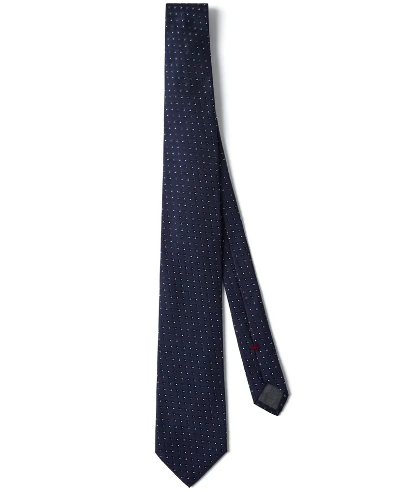Brunello Cucinelli Seidenkrawatte aus geometrischem Jacquard - Blau Blau