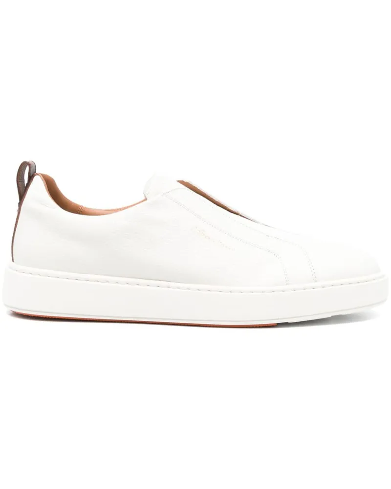 Santoni Sneakers mit Logo-Print - Nude Nude