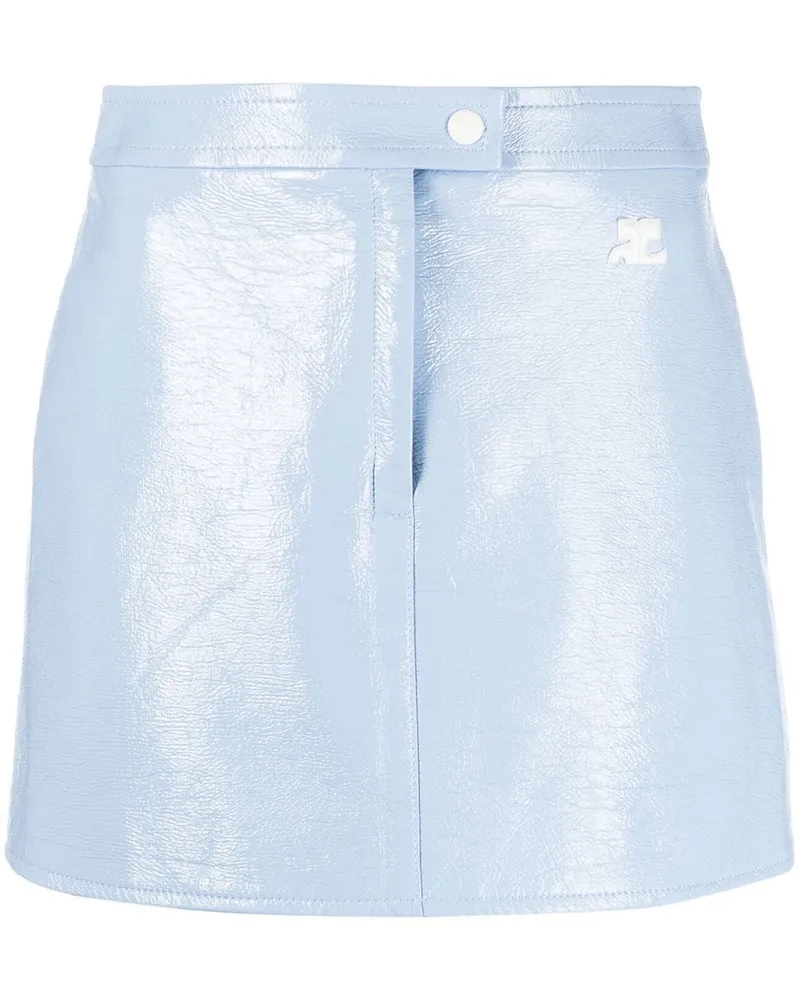 Courrèges Minirock mit Logo - Blau Blau