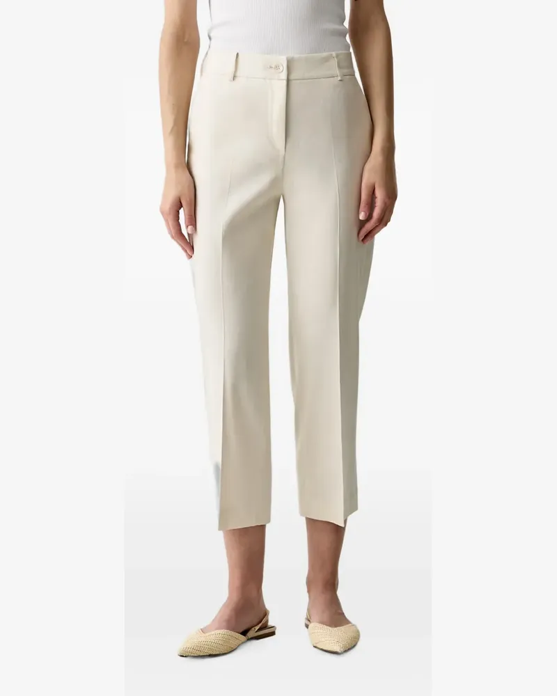 Sisley pressed-crease cropped trousers - Nude Nude