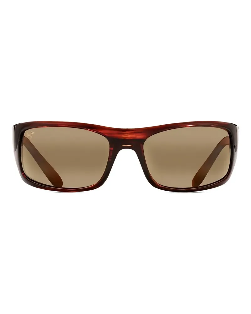 Maui Jim Peahi Sonnenbrille mit eckigem Gestell - Rot Rot