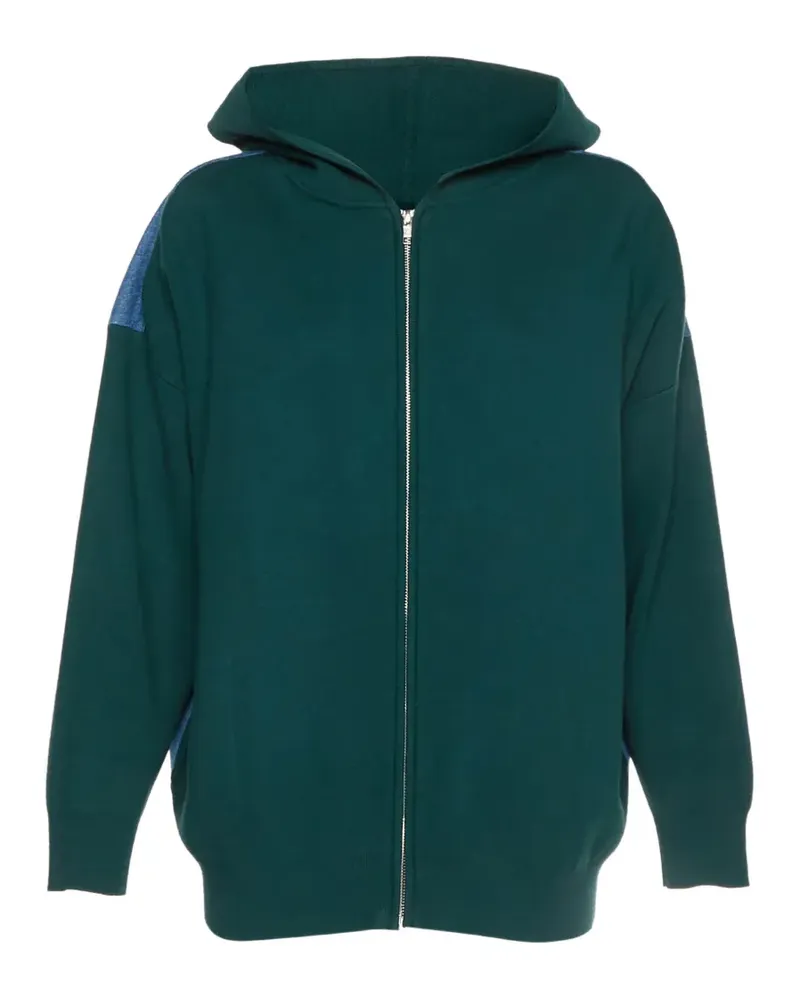 Sandro mixed-material zip-up hoodie - Grün Grün