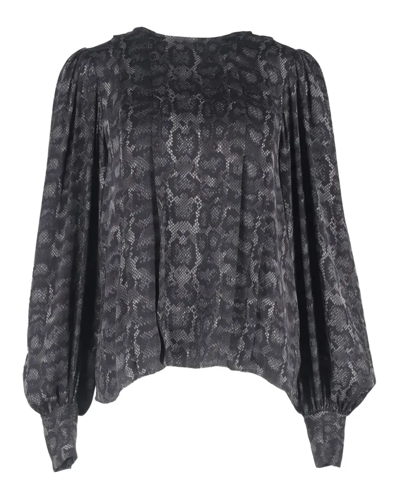Anine Bing Renee python-print balloon-sleeve top - Grau Grau