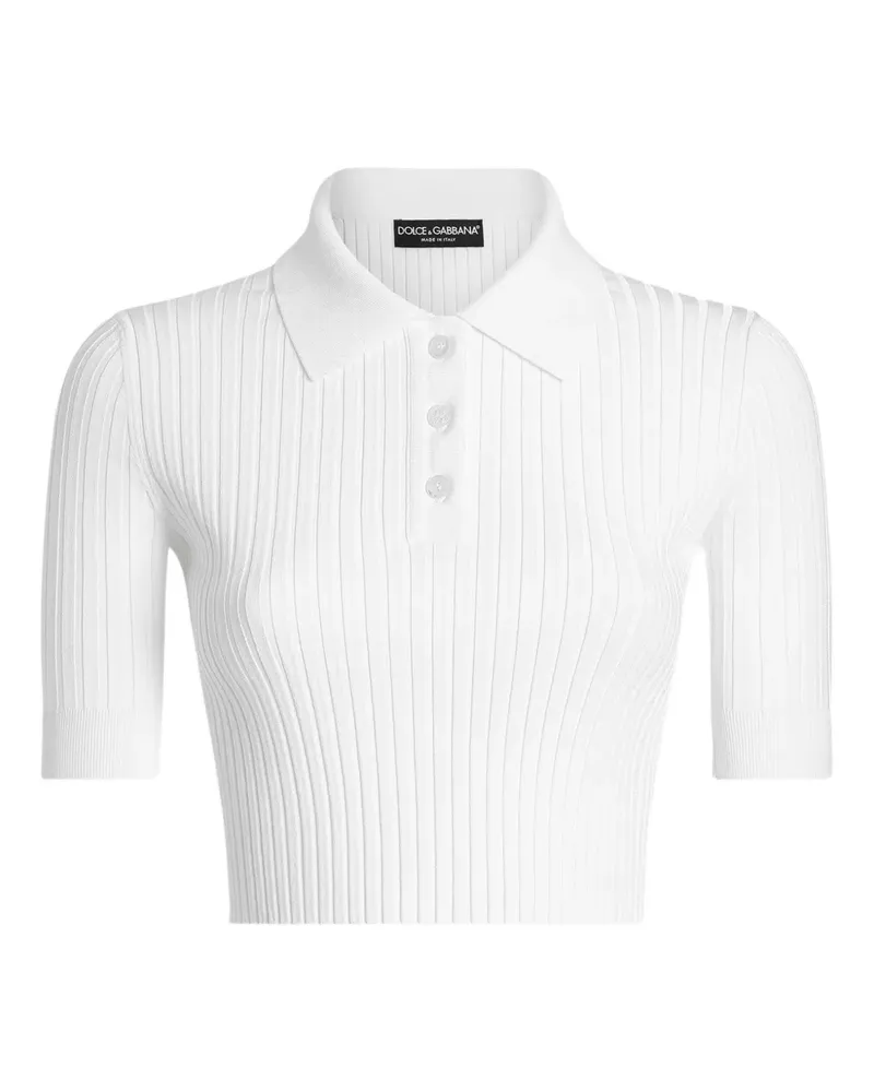 Dolce & Gabbana Geripptes Poloshirt - Weiß Weiß