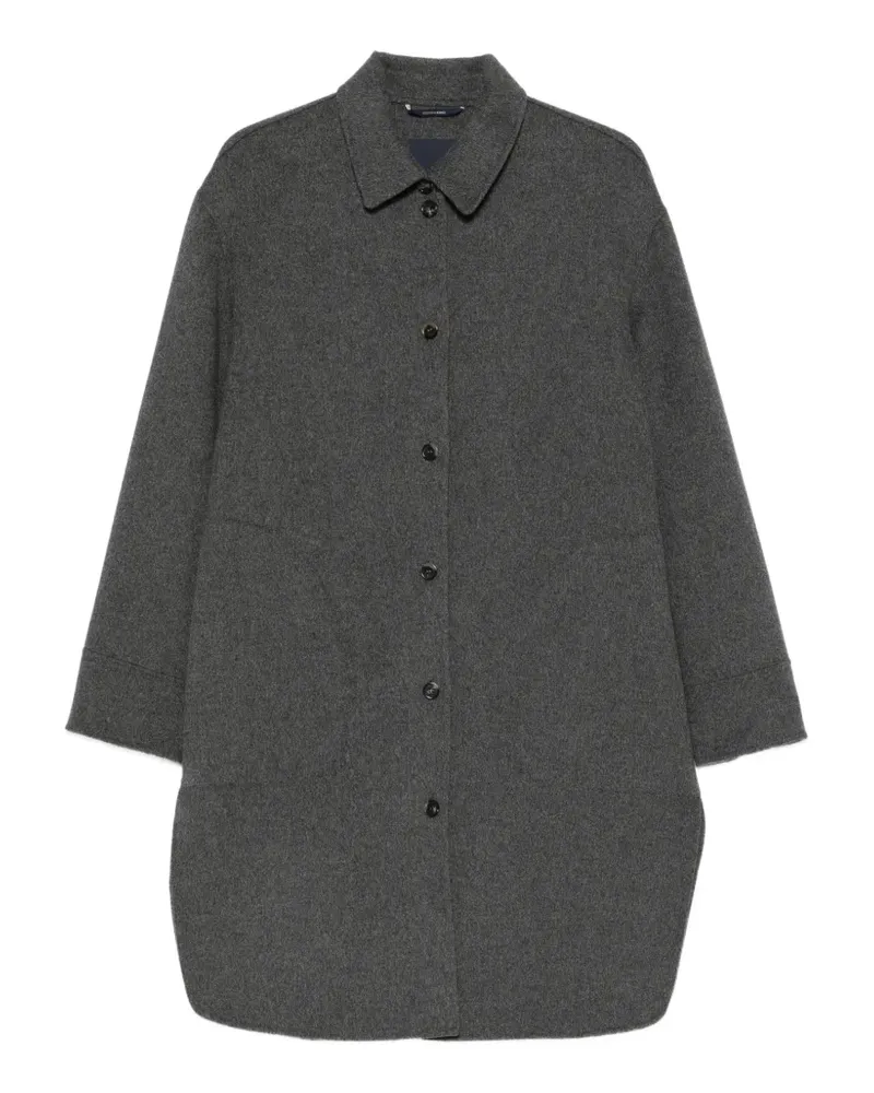 Max Mara long-sleeve button-fastening coat - Grau Grau
