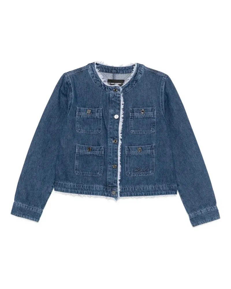 Karl Lagerfeld frayed-edge denim jacket - Blau Blau