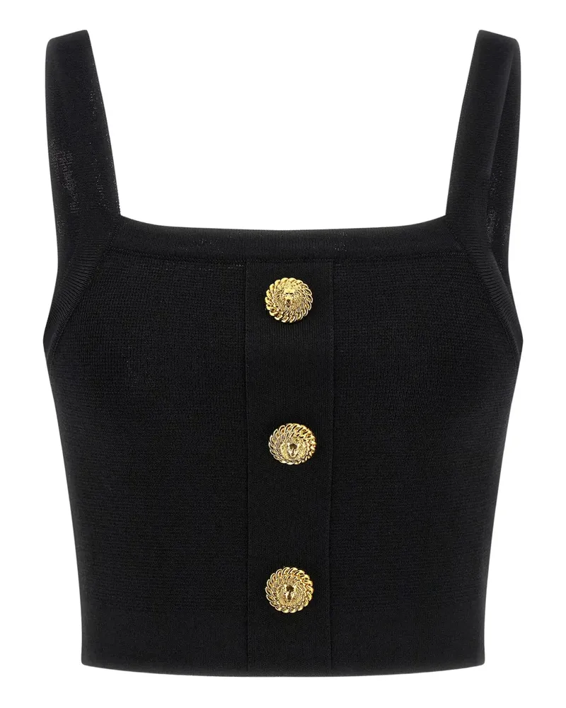 Balmain button-detail top - Schwarz Schwarz