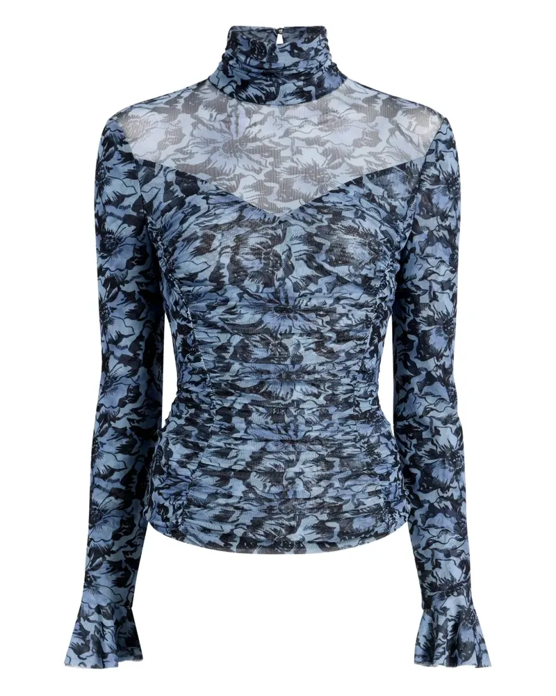 Cinq à Sept Oberteil mit Blumen-Print - Blau Blau