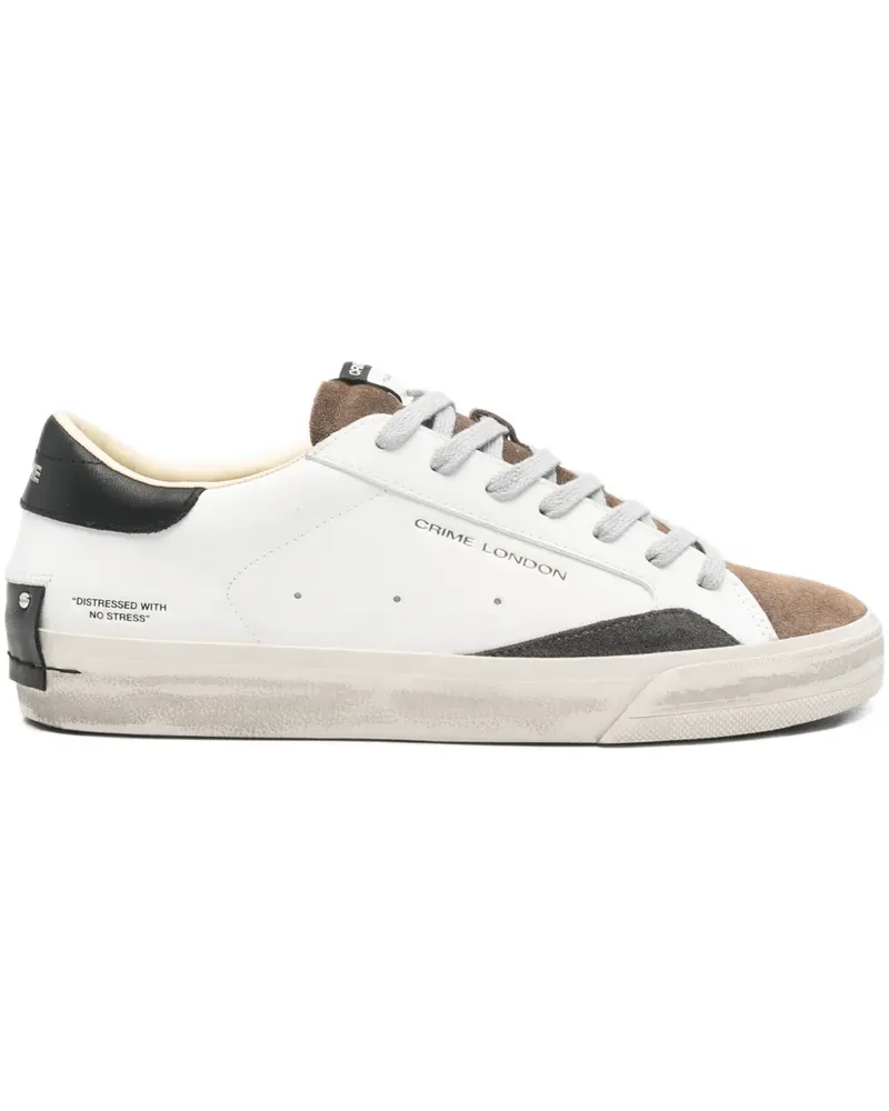 Crime Sneakers im Used-Look - Weiß Weiß