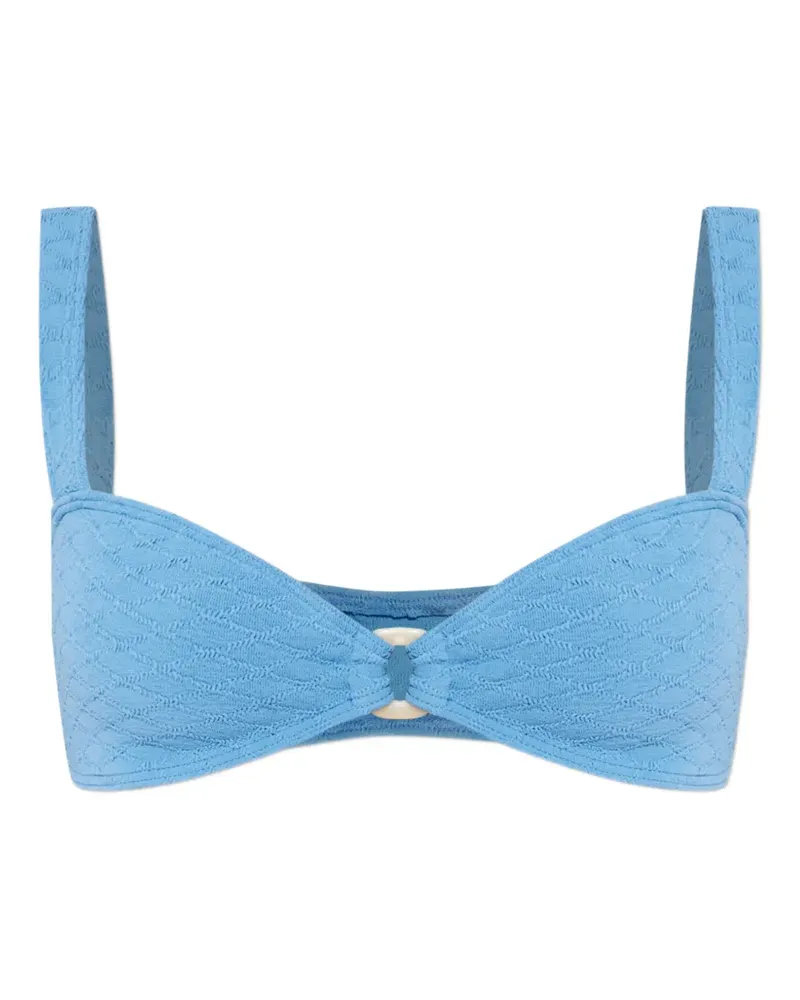 bond-eye ring textured swimsuit - Blau Blau