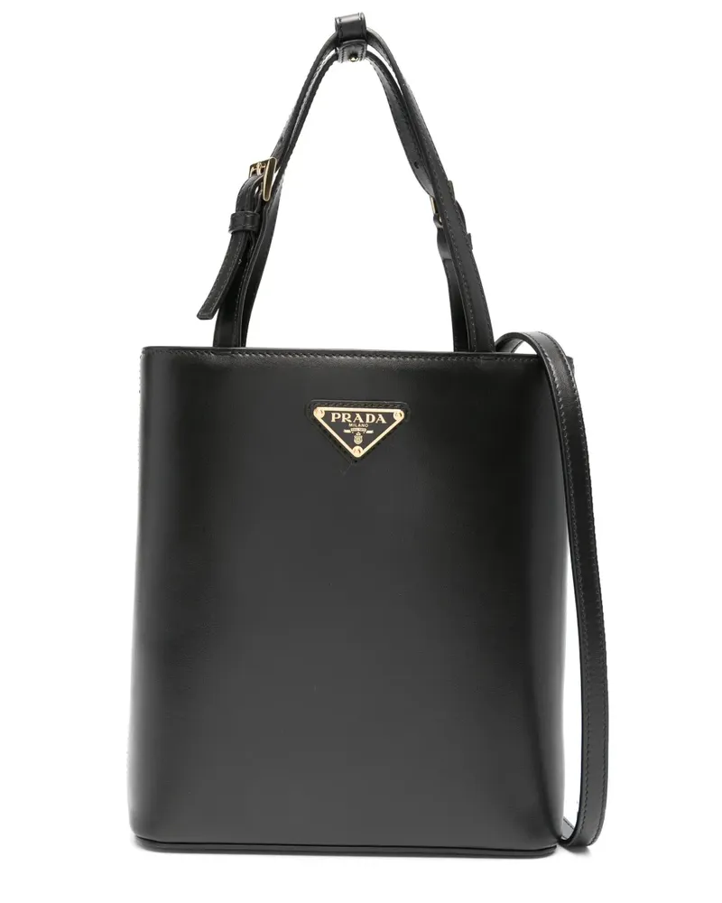 Prada Shopper mit Triangel-Applikation - Schwarz Schwarz