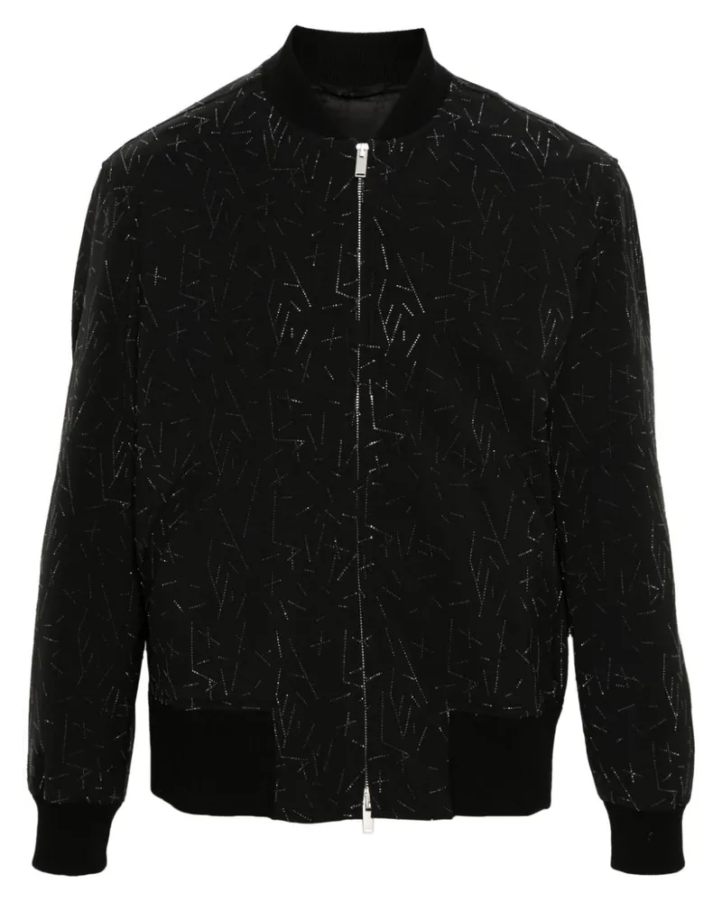 LARDINI Bomberjacke mit Strass Schwarz