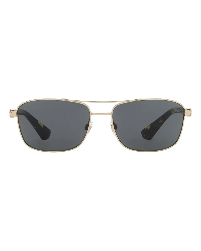 Burberry Eckige Sonnenbrille mit Metallgestell - Gold Gold
