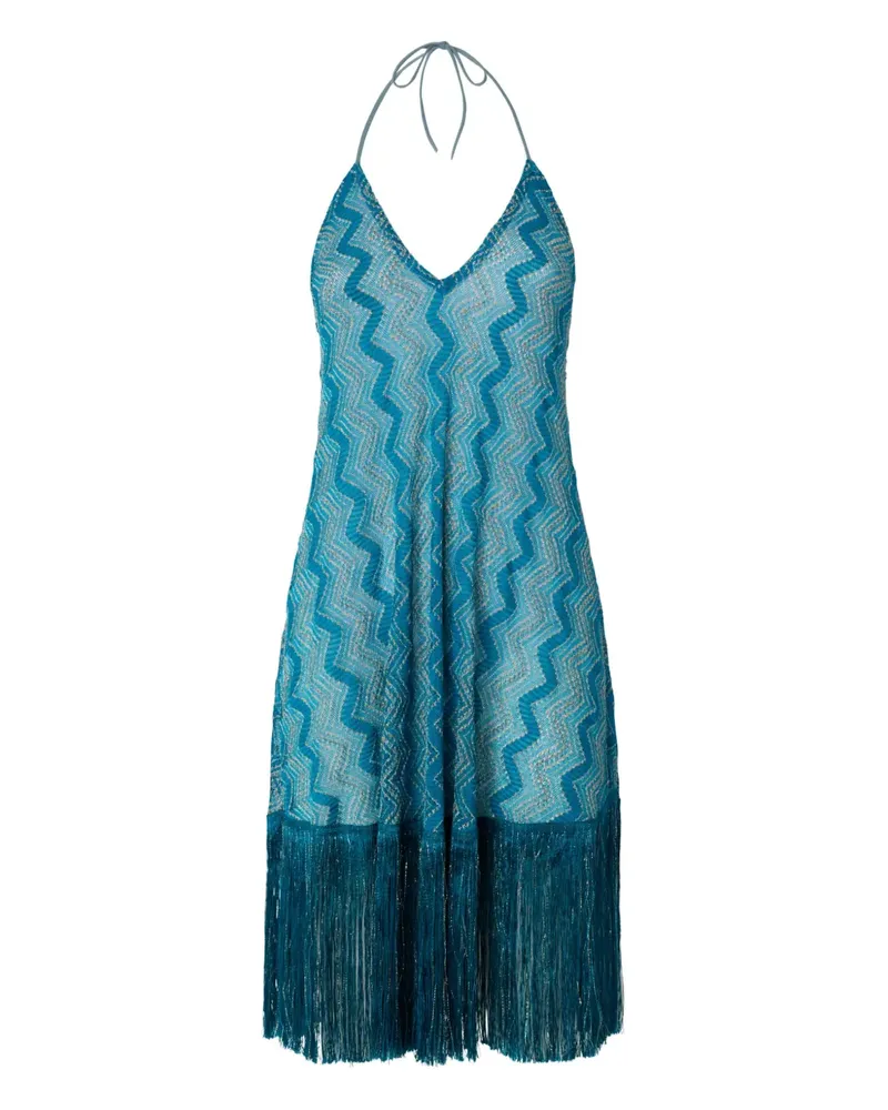 Missoni Midikleid mit Zickzackmuster - Blau Blau