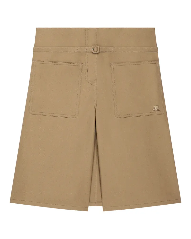Courrèges Shorts mit Gürtel - Nude Nude