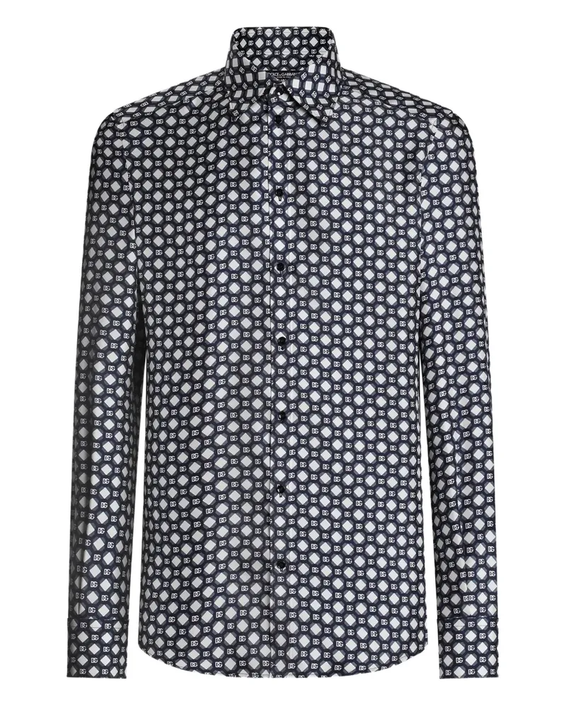Dolce & Gabbana Hemd mit geometrischem Print - Blau Blau