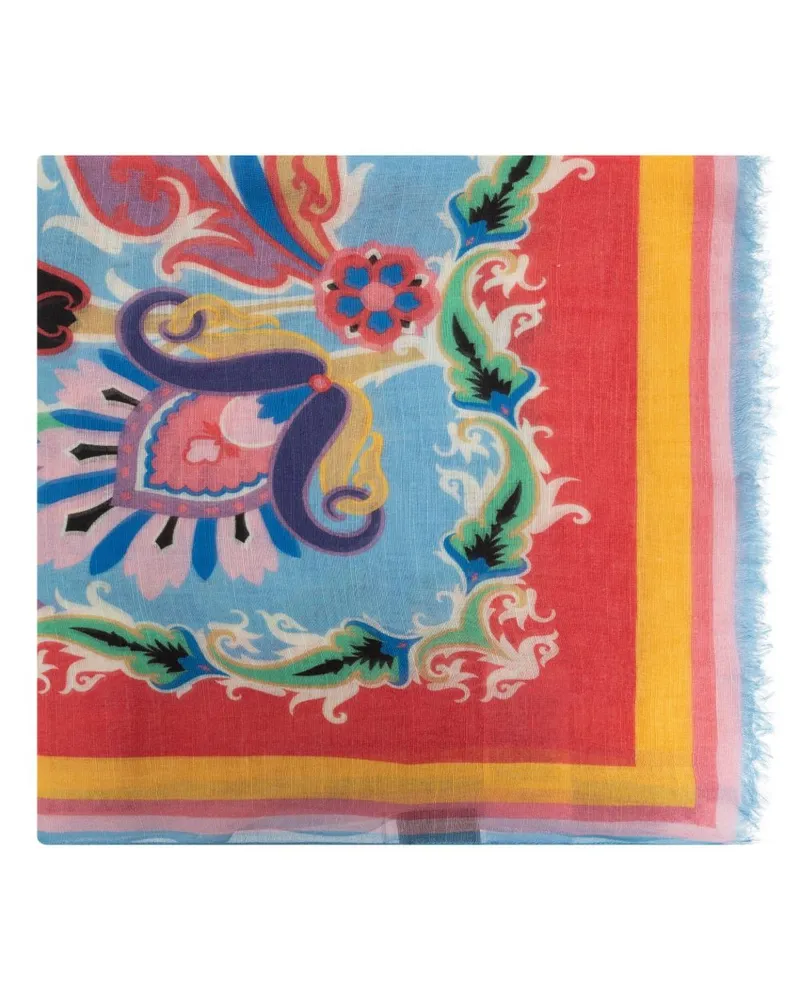 Etro Schal mit Paisleymuster - Blau Blau