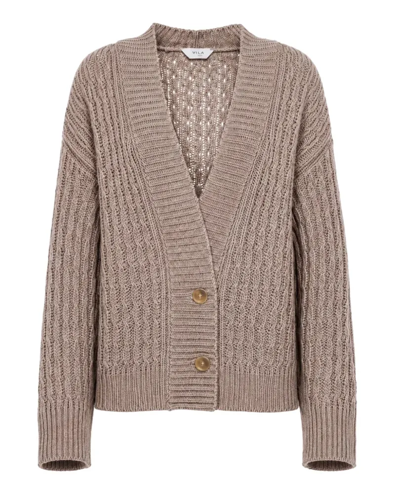 Malo cable-knit V-neck cardigan - Braun Braun